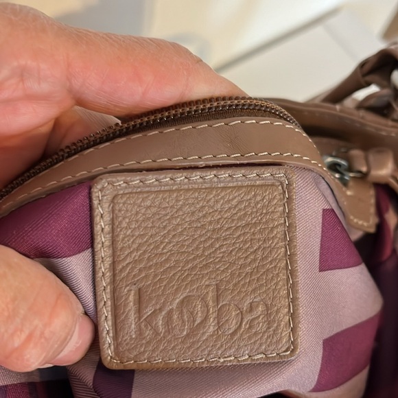 KOOBA JONNIE BROWN TAUPE LEATHER HOBO SHOULDER BAG - Picture 7 of 10